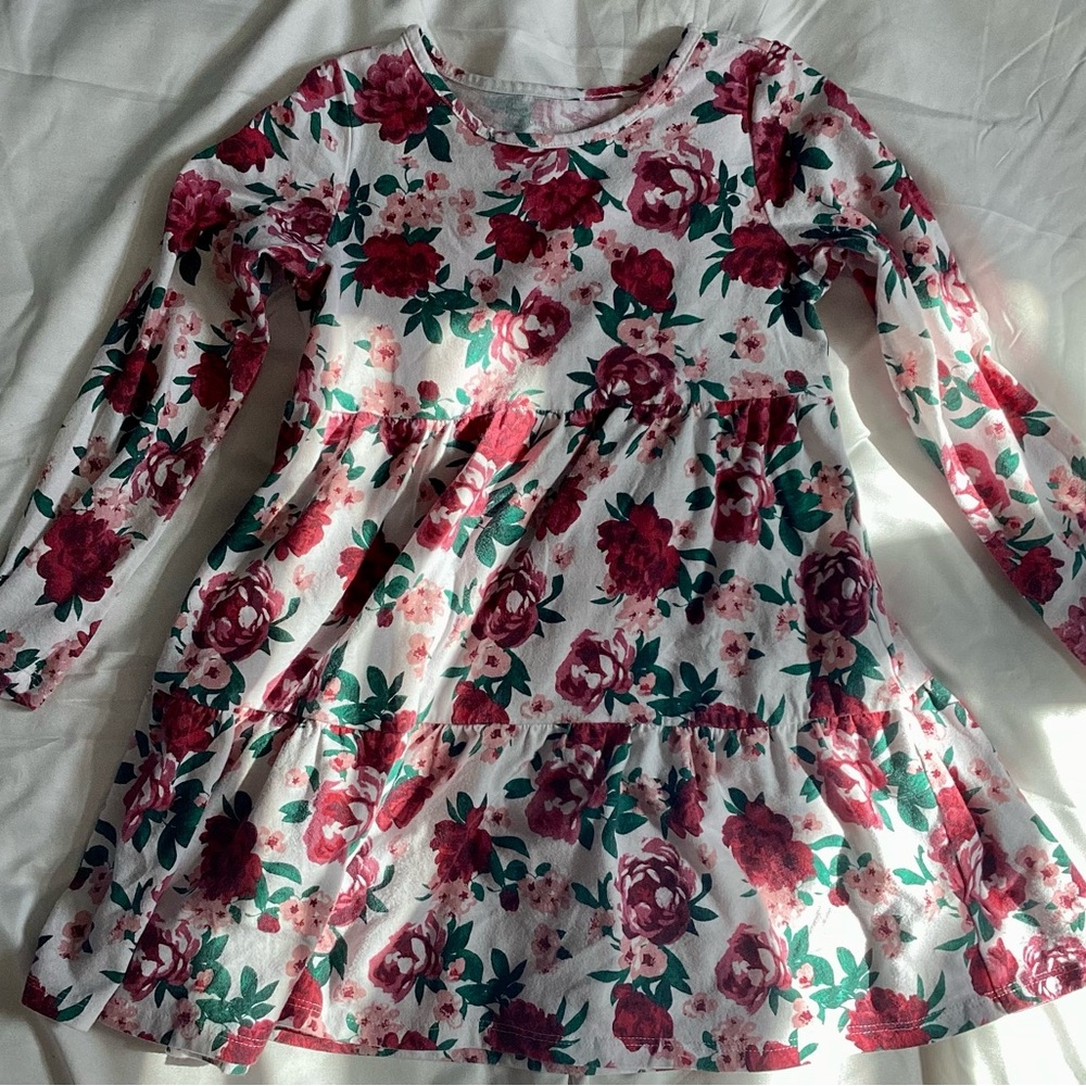 The Children's Place Floral Dress - Red and Green